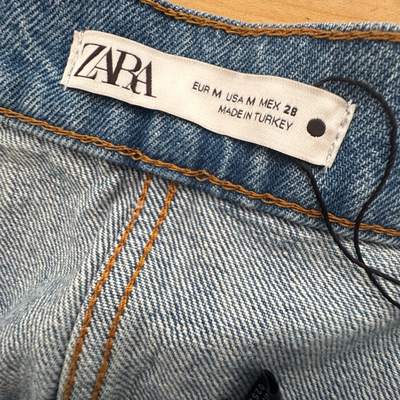 Zara Denim A-Line Maxi Skirt | High Waist Panelled Jean Skirt US M - Picture 6 of 6